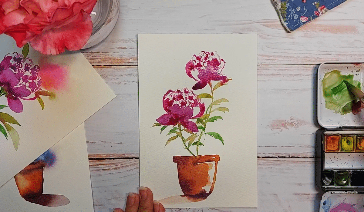 pot de pivoines