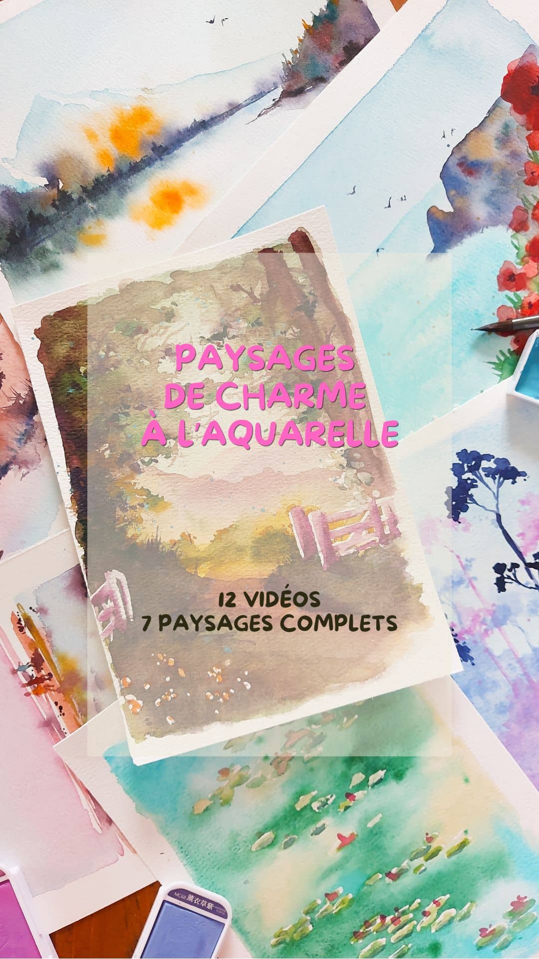 You are currently viewing Cours en ligne – Paysages de charme à l&rsquo;Aquarelle